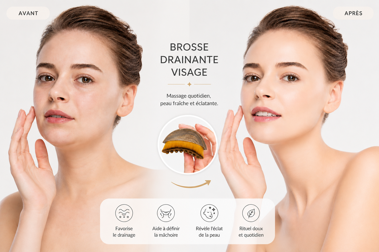Brosse de Drainage Lymphatique Visage